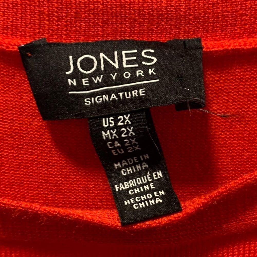 NWT Jones New York Red Long sleeve peep shoulder with gold bottom detai… - Picture 11 of 13